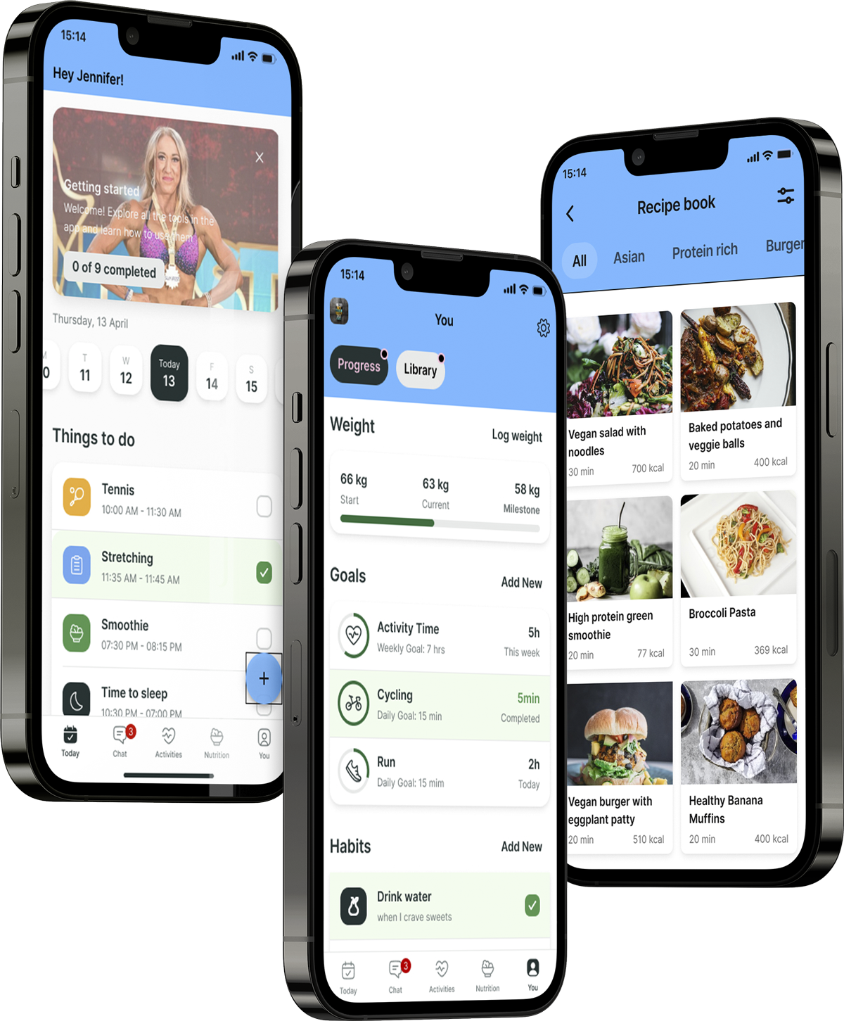 A mockup of the coaching app showcasing the features.